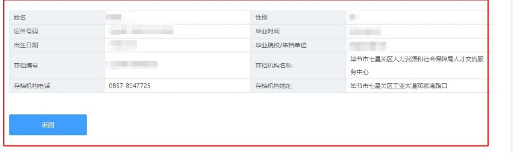 毕节市档案查询系统操作流程图