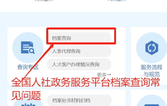全国人社政务服务平台档案查询常见问题