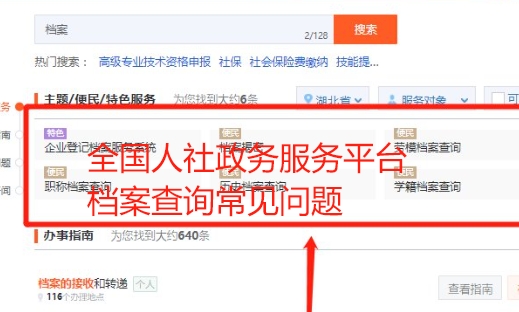 全国人社政务服务平台档案查询常见问题