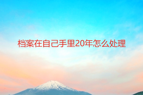 档案在自己手里20年了怎么办_看这里档案查询网